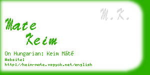 mate keim business card